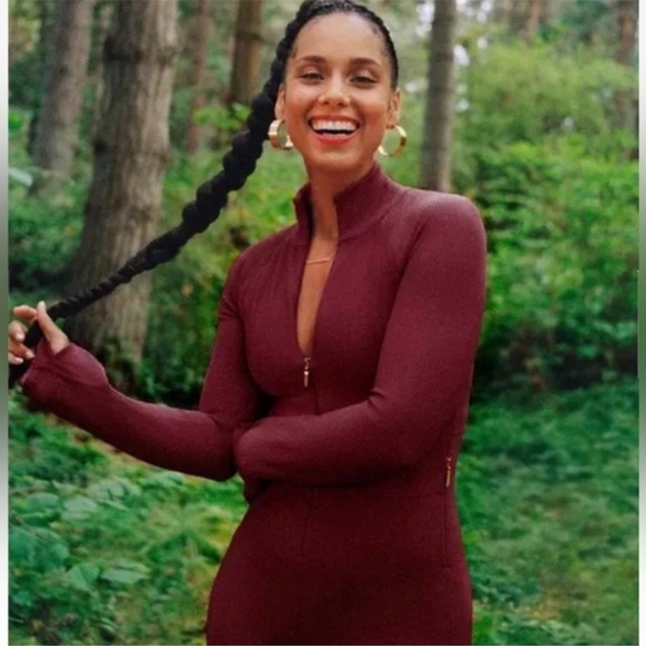Athleta x Alicia Keys Maroon Red Goddess Bodysuit - Picture 1 of 15